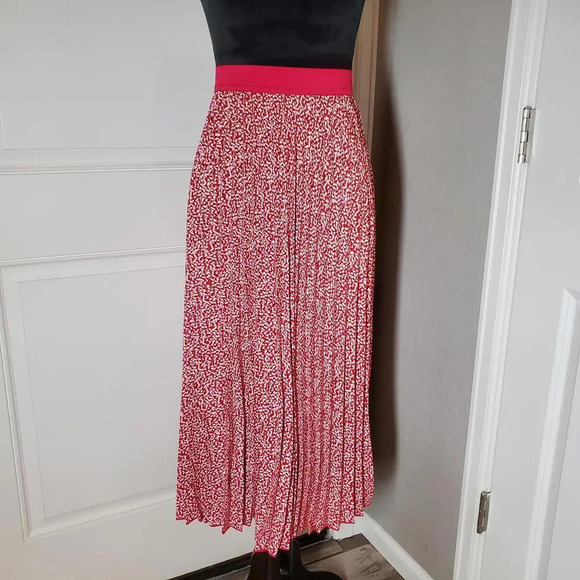 Vince Camuto Red White Pink Spring Dot Pattern Fan Skirt Women's Size XL NWOT - Picture 1 of 14